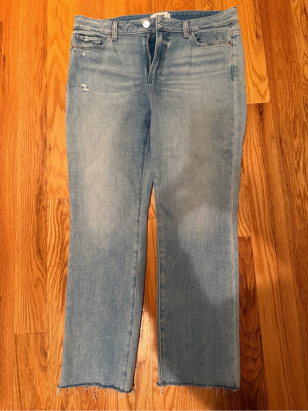 PAIGE Cindy Women’s Washed Light Blue Straight Jeans Size 31